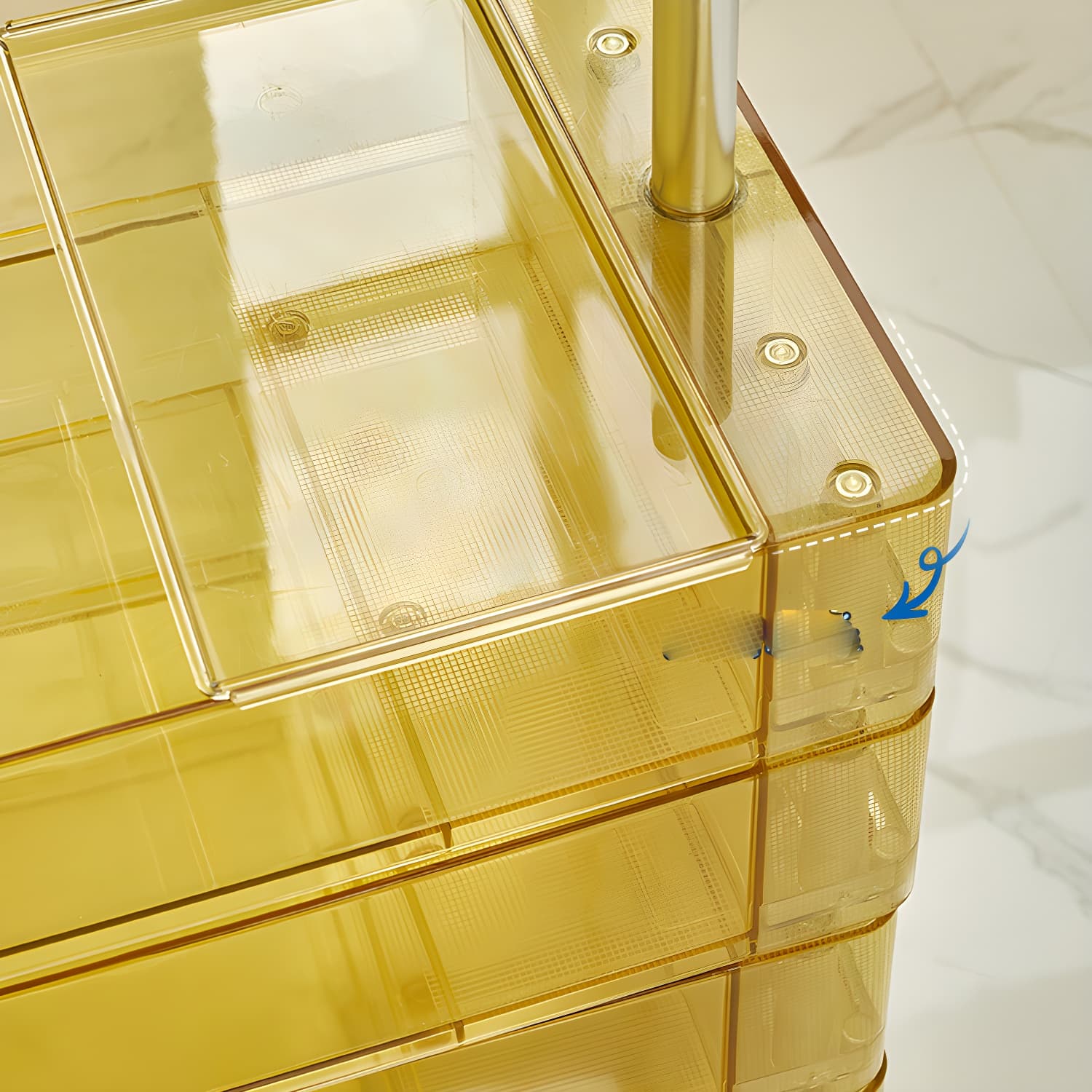 Plastic Five-Drawer Nightstand 28" H Night Table with Casters - image 12
