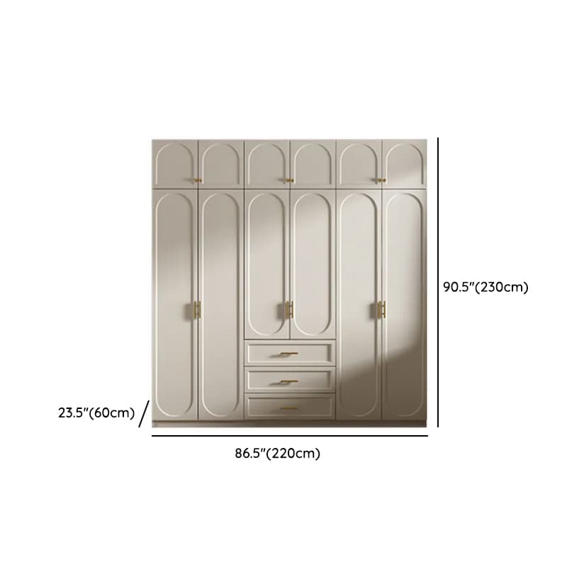 Chalk Simple Lumber Wardrobe Closet with Soft Close Drawer, Soft Close Door, Interior Shelves, and Clothing Rod - image 23