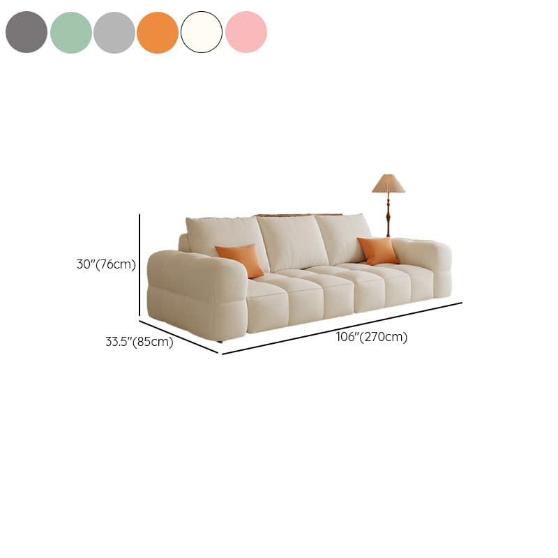 Contemporary Solid Color Tear Resistant Standard Sofa in Light Gray/Ivory/Coffee for 5/4 with 2 Pillows - image 17