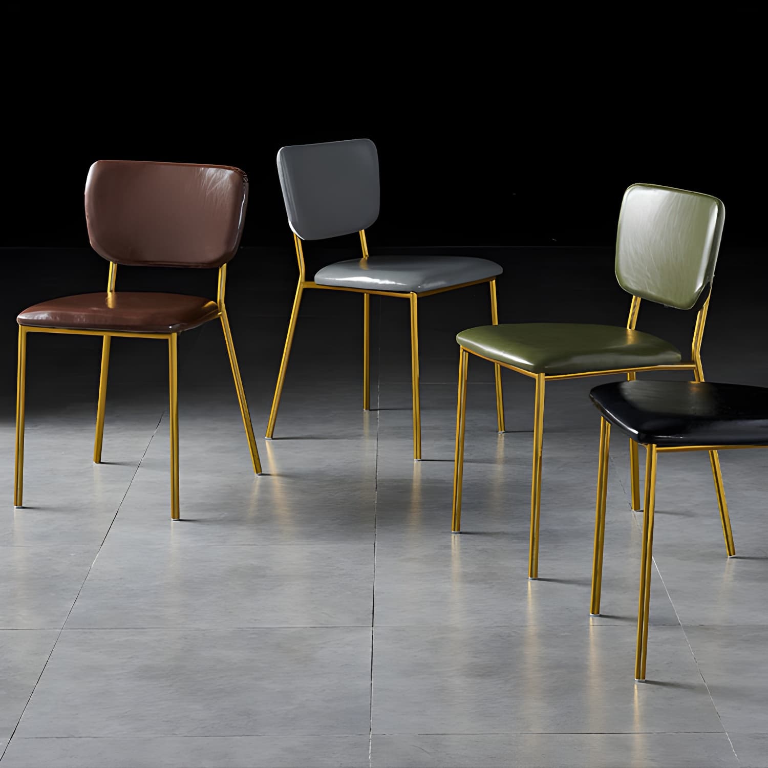 Nordic Style Dining Chairs Armless Open Back Stackable Chairs with Metal Legs - image 13