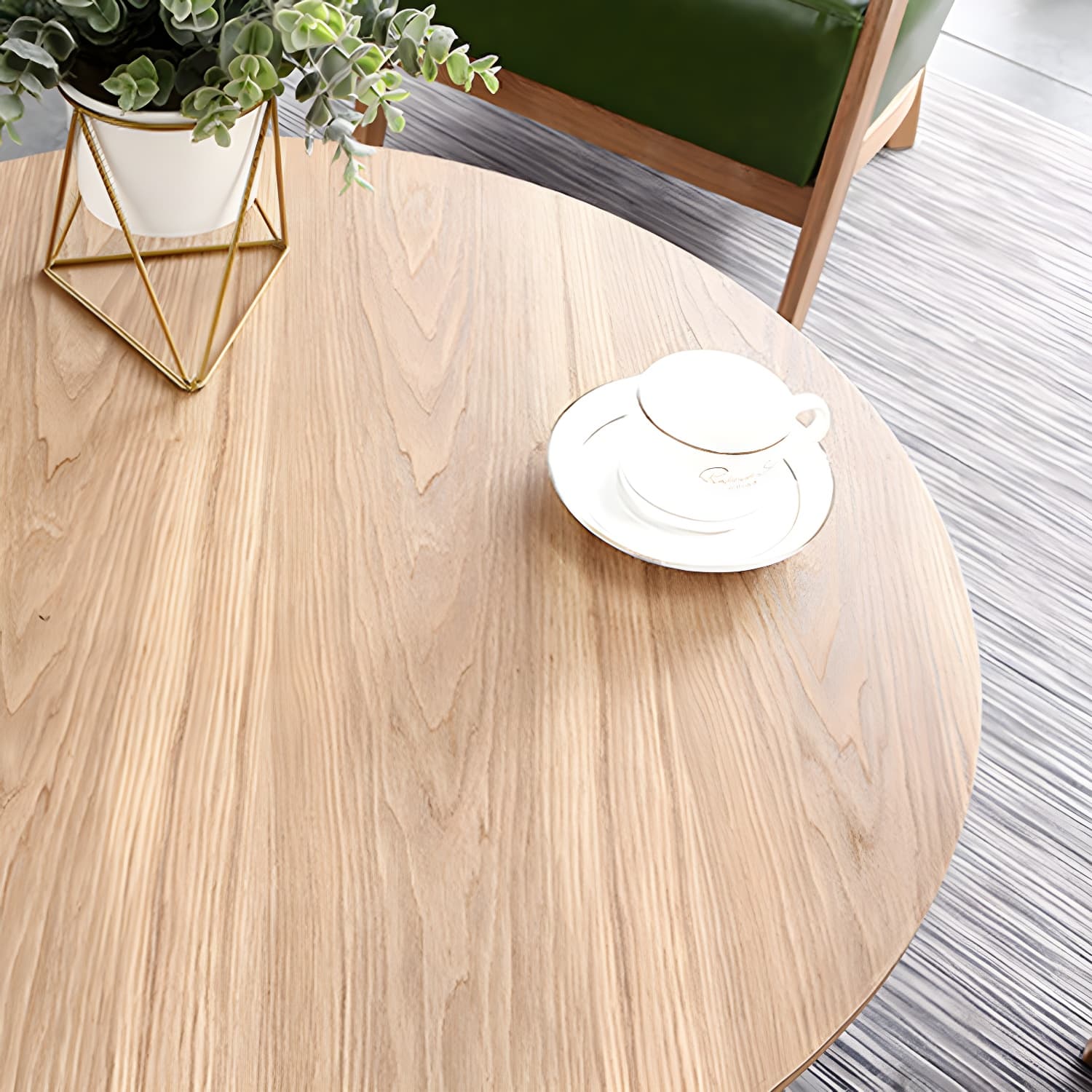 Scandinavian Pedestal Coffee Table Set Round Wooden Coffee Table for Living Room - image 9