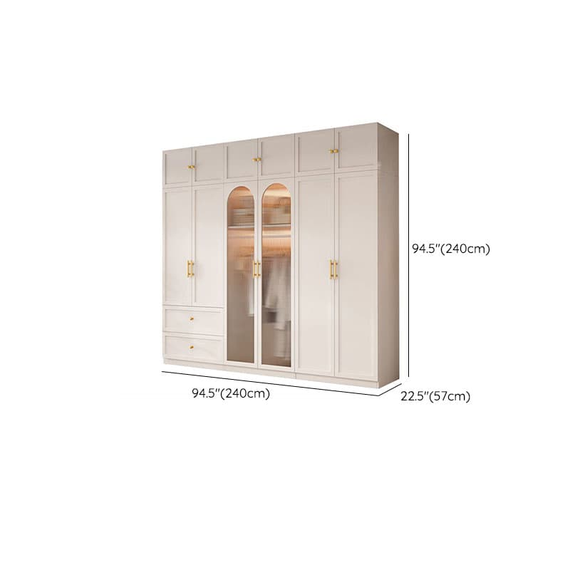 Simple Beige Engineered Wood Freestanding Armoire Cabinet with Soft Close Door, Clothing Rod & Interior Shelves - image 31