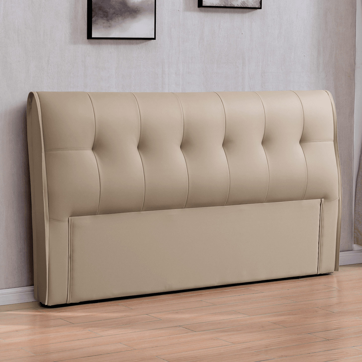 Simplistic Style Panel Headboard with No Distressing, Piled Tufted Rectangular Design for King/Full/Queen Bed, Featuring Sponge Upholstery and Standard Height - image 4