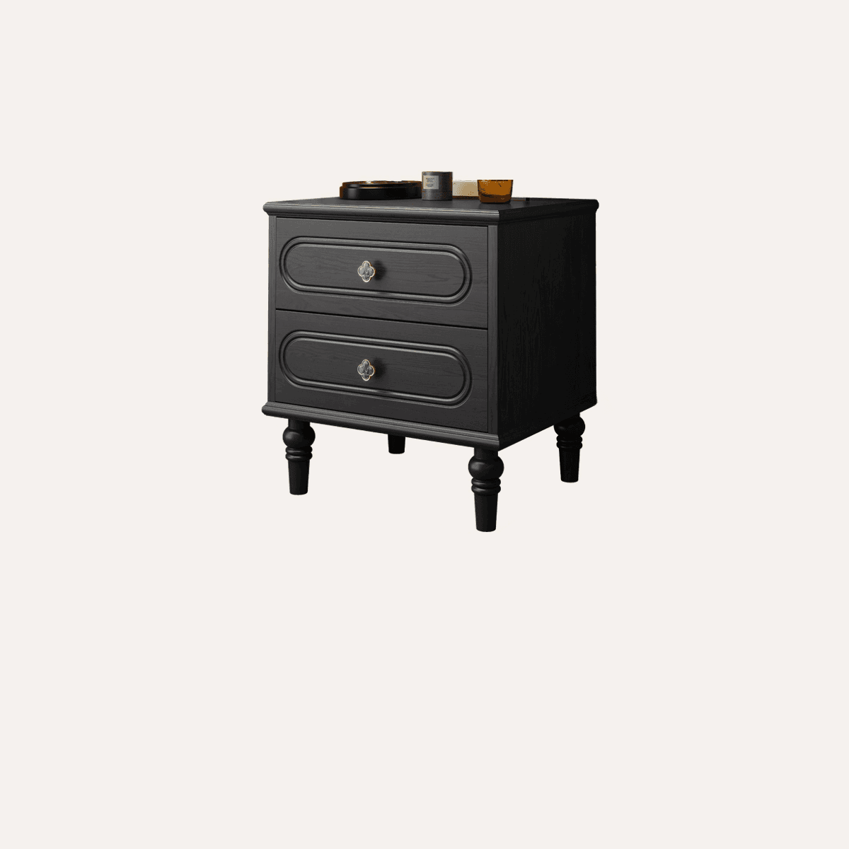 Organic Modern Nightstand With Drawer Organization Featuring 2 Drawers, Natural Wood Countertop, and Leg
