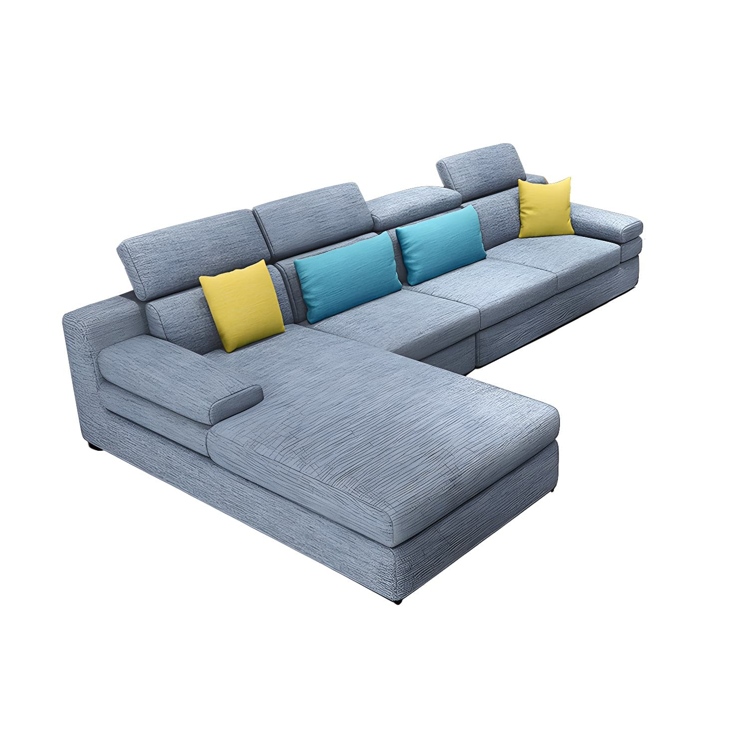 Modern L-Shape Sofa Chaise in Large Size with Cushion Back and Sponge Seat Fill - image 17