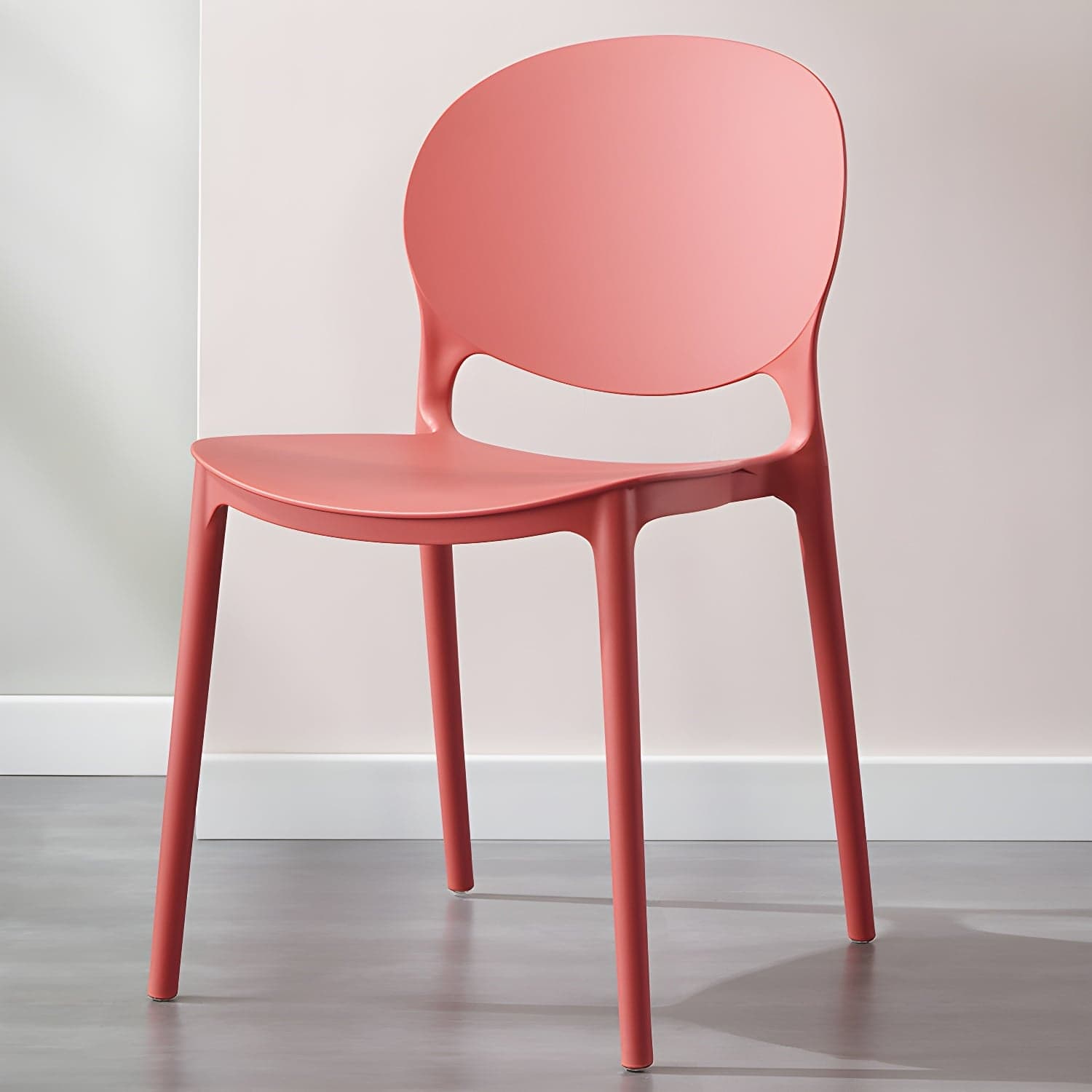 Scandinavian Plastic Dining Side Chair Open Back Matte Finish Dining Chair - image 21