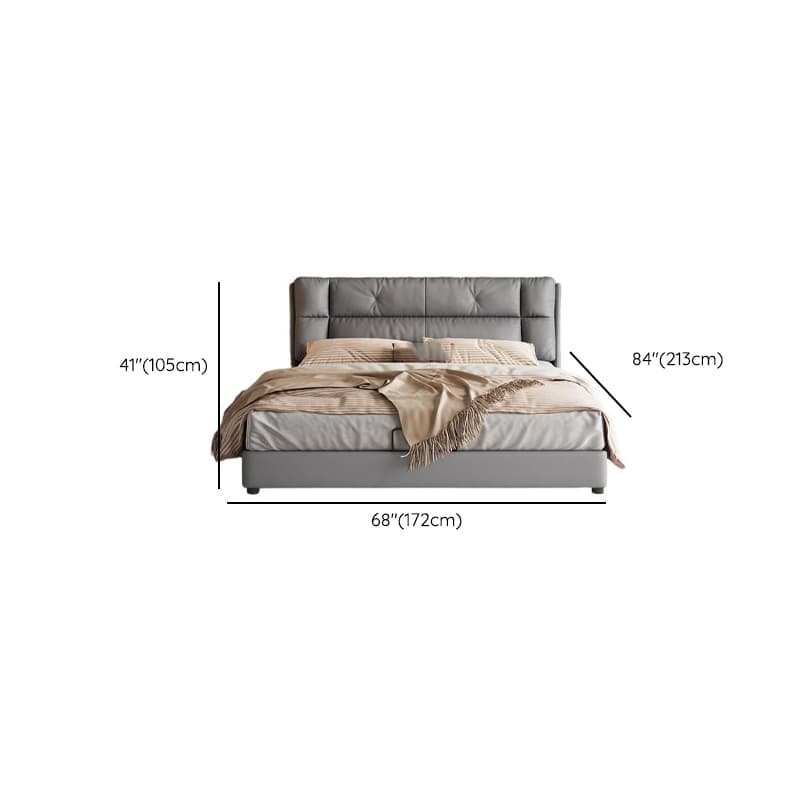 Light Gray Solid Color Storage Bed/Platform Bed with Pine Wood Frame for Living Room - image 11