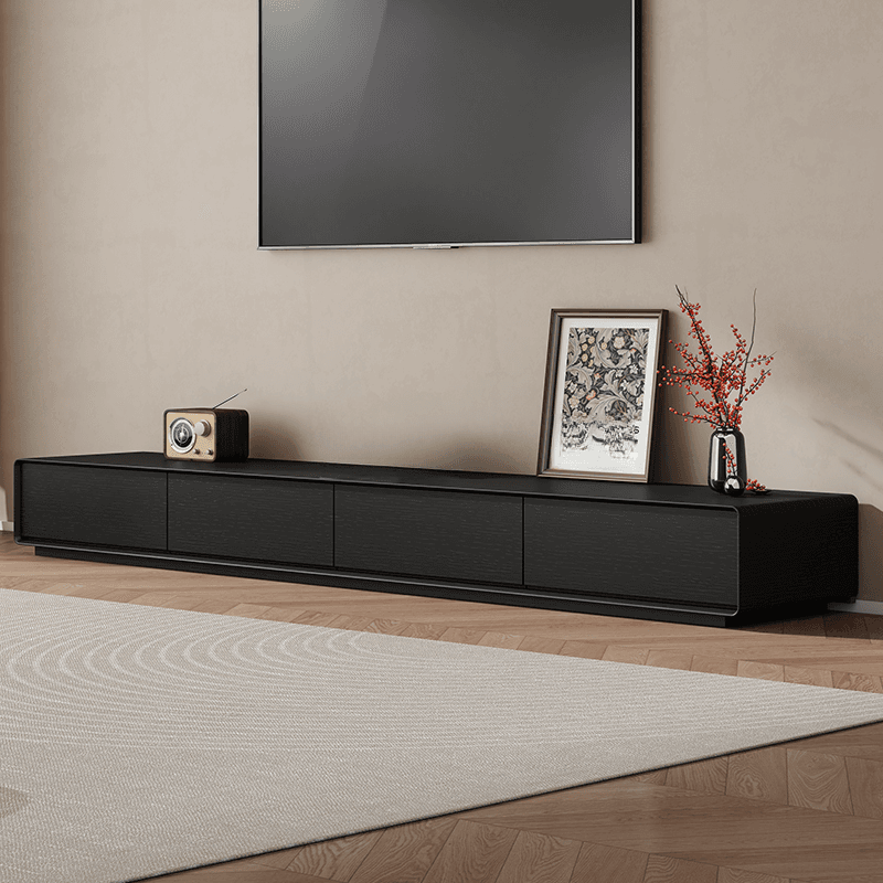 Art Deco Lumber Rectangle TV Stand with 4 Drawers