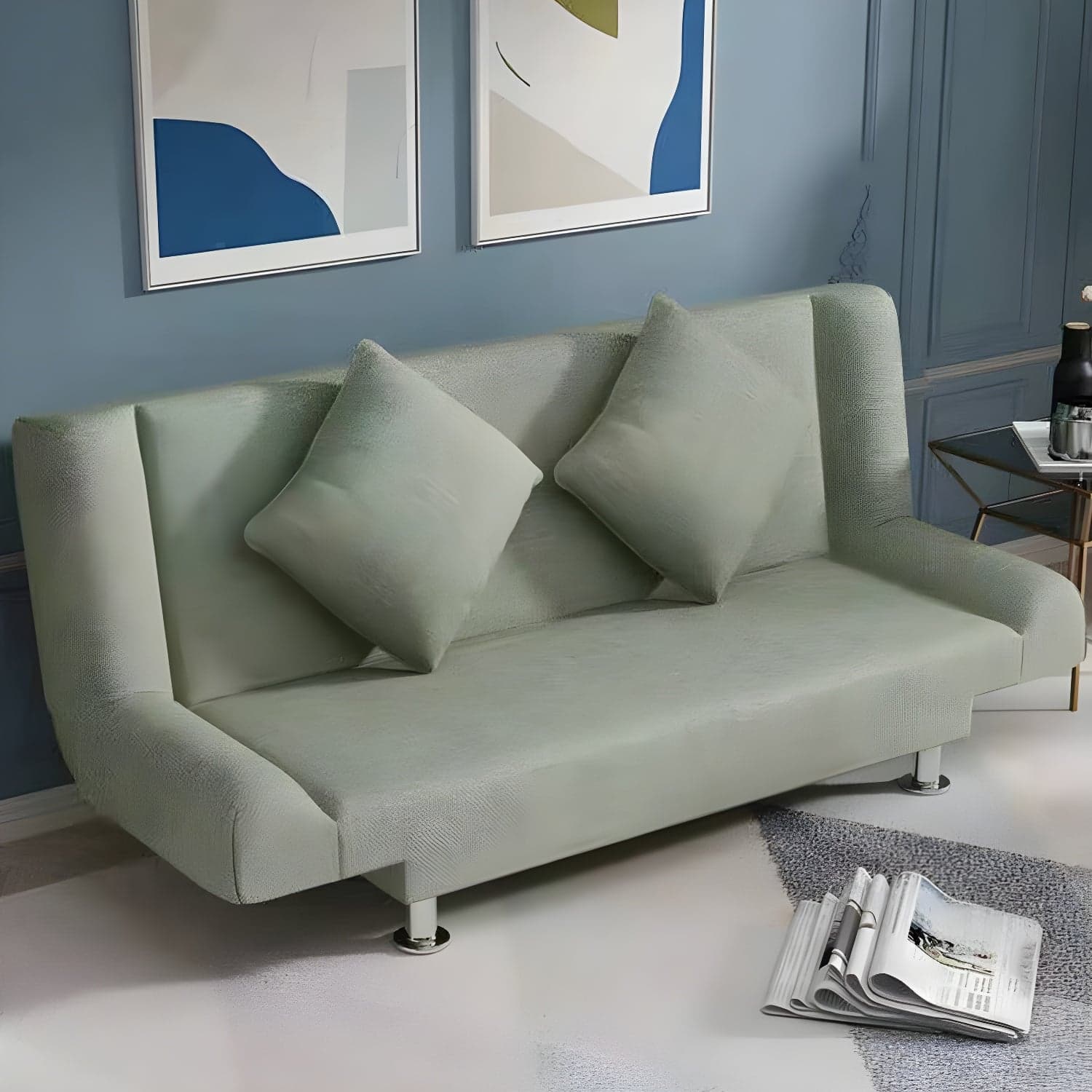 Modern Linen Sofa 23"W Tight Back Armless Couch for Living Room - image 6