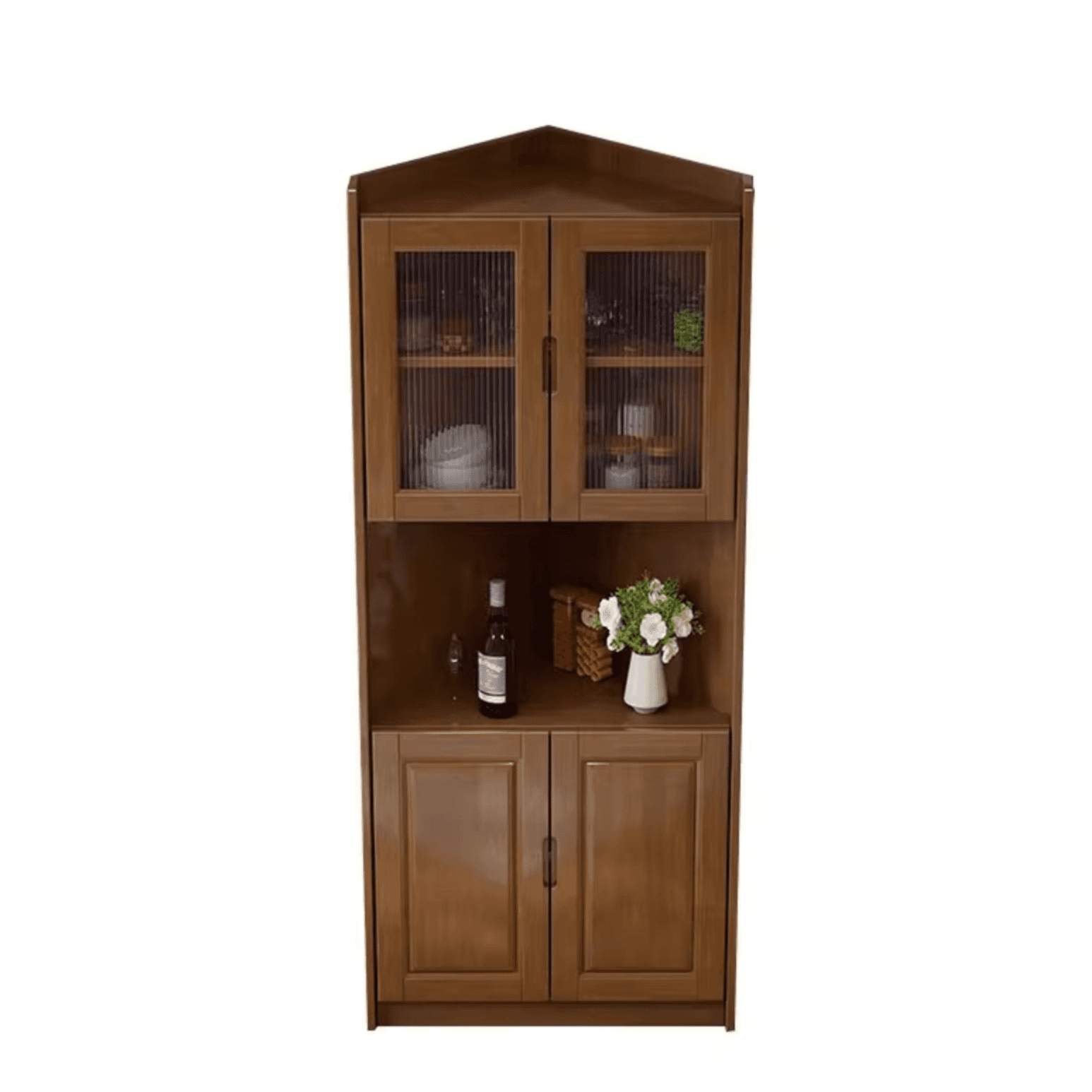 Independent Rubberwood Utility Storage Cabinet with Shelves, Living Room - image 9