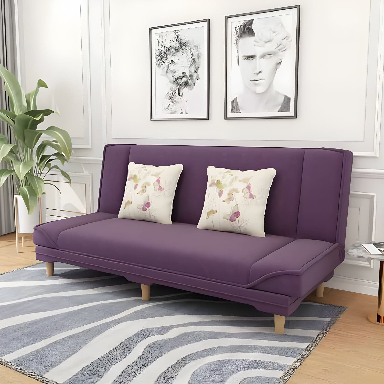 Convertible Armless Sofa 48"W Modern Sofa with Cotton Blend for Living Room - image 20