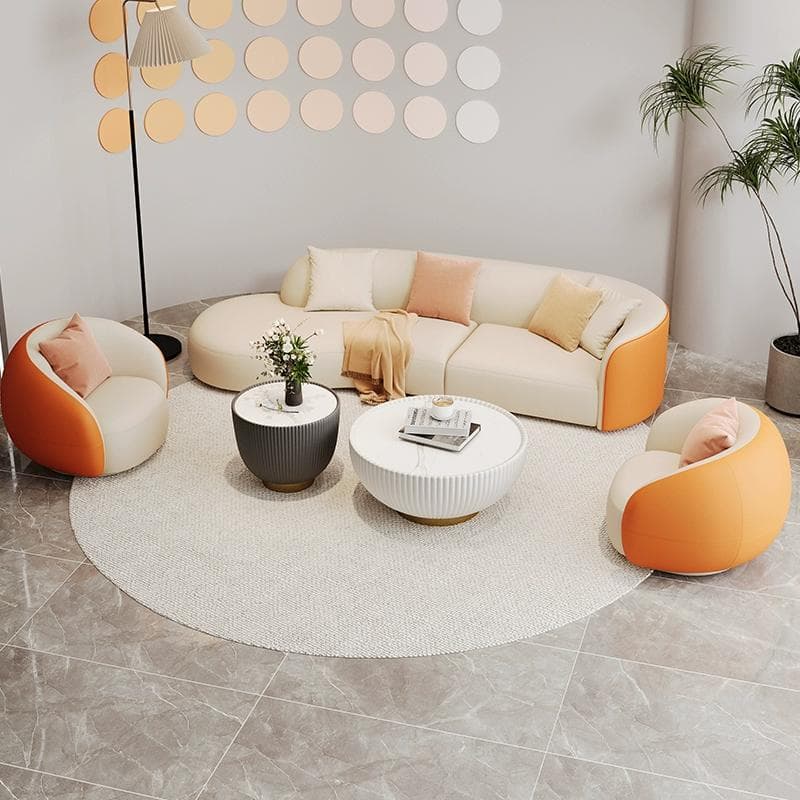 Modern Beige Standard Size Tech Cloth Wood Sectionals Sofa Without Storage or USB Port
