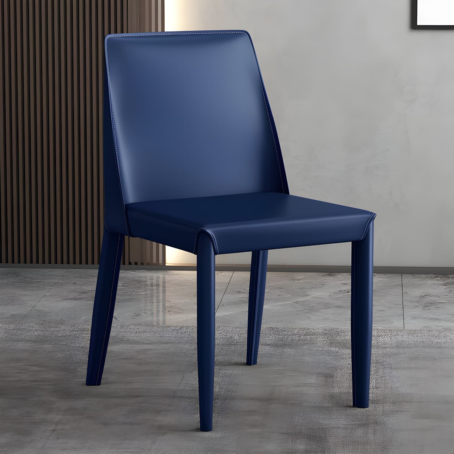 Modern Leather Dining Chair Parsons Furniture with Steel Legs in Matte Finish for Home - image 26