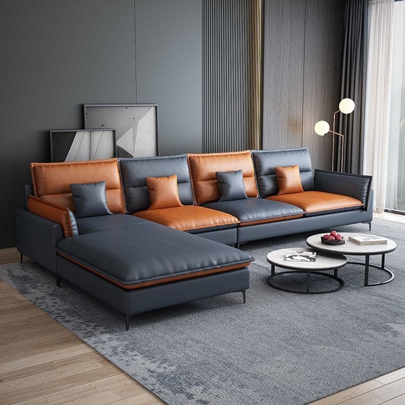 Casual Straight Stain Resistant Sofa in Dark Grey with Horizontal Orientation, Sponge Seat Fill, and Square Arm