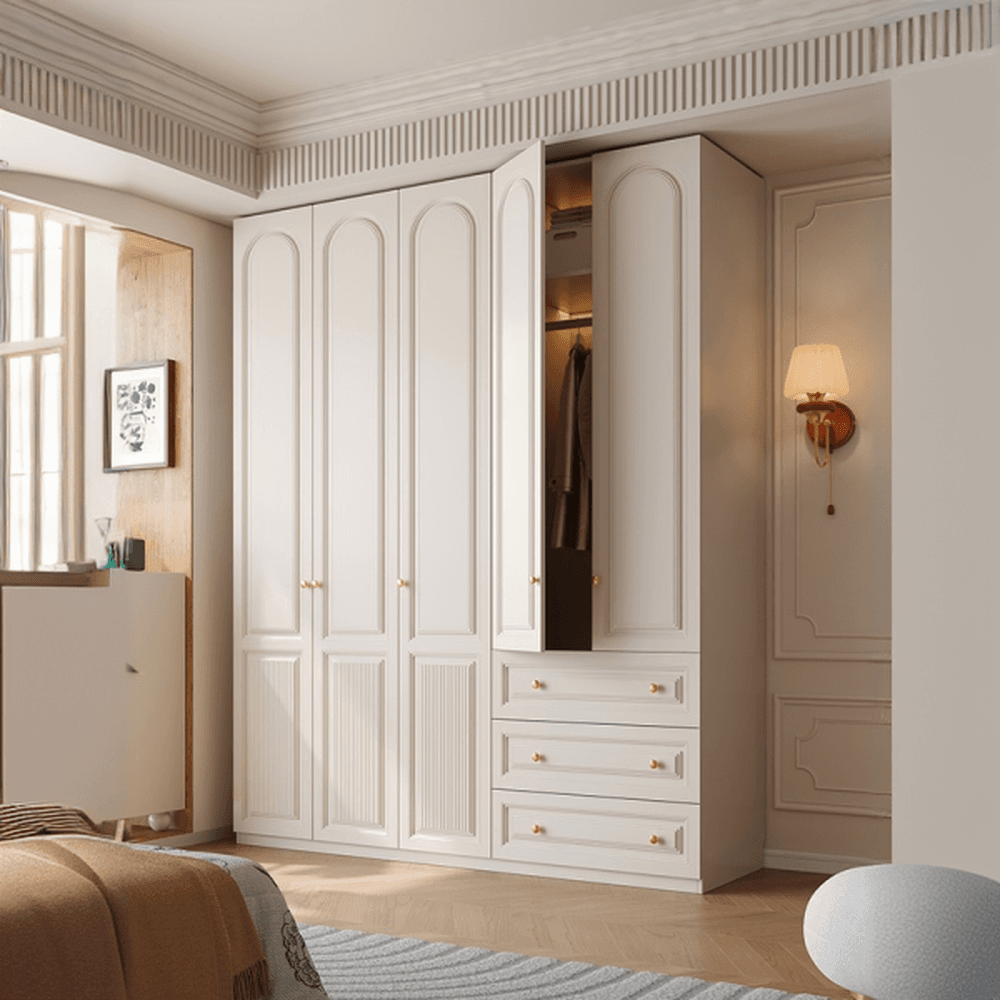 Minimalist Manufactured Wood Independent Almirah with Soft Close Drawer, Interior Shelves, and Clothing Rod - image 4
