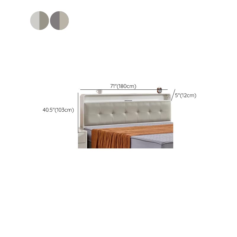 Simplistic Panel Headboard with Shelves, Rectangular Shape for Twin/Full/Twin XL Bed, Featuring Sponge Upholstery, Illumination Light, and Standard Height - image 15