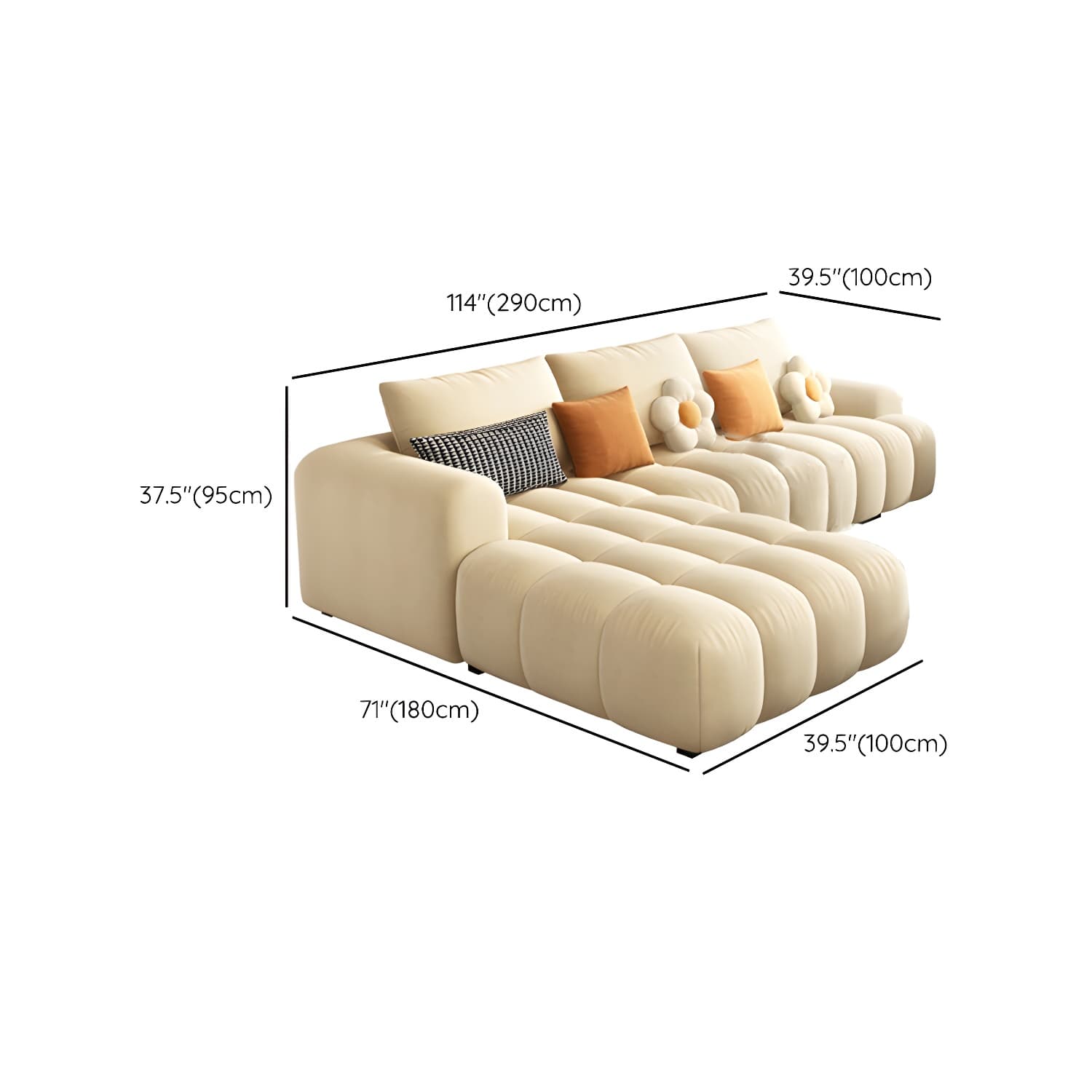 Modern Suede Sectional Sofa with Black Pine Wood Frame and Scratch Resistant Design - image 26