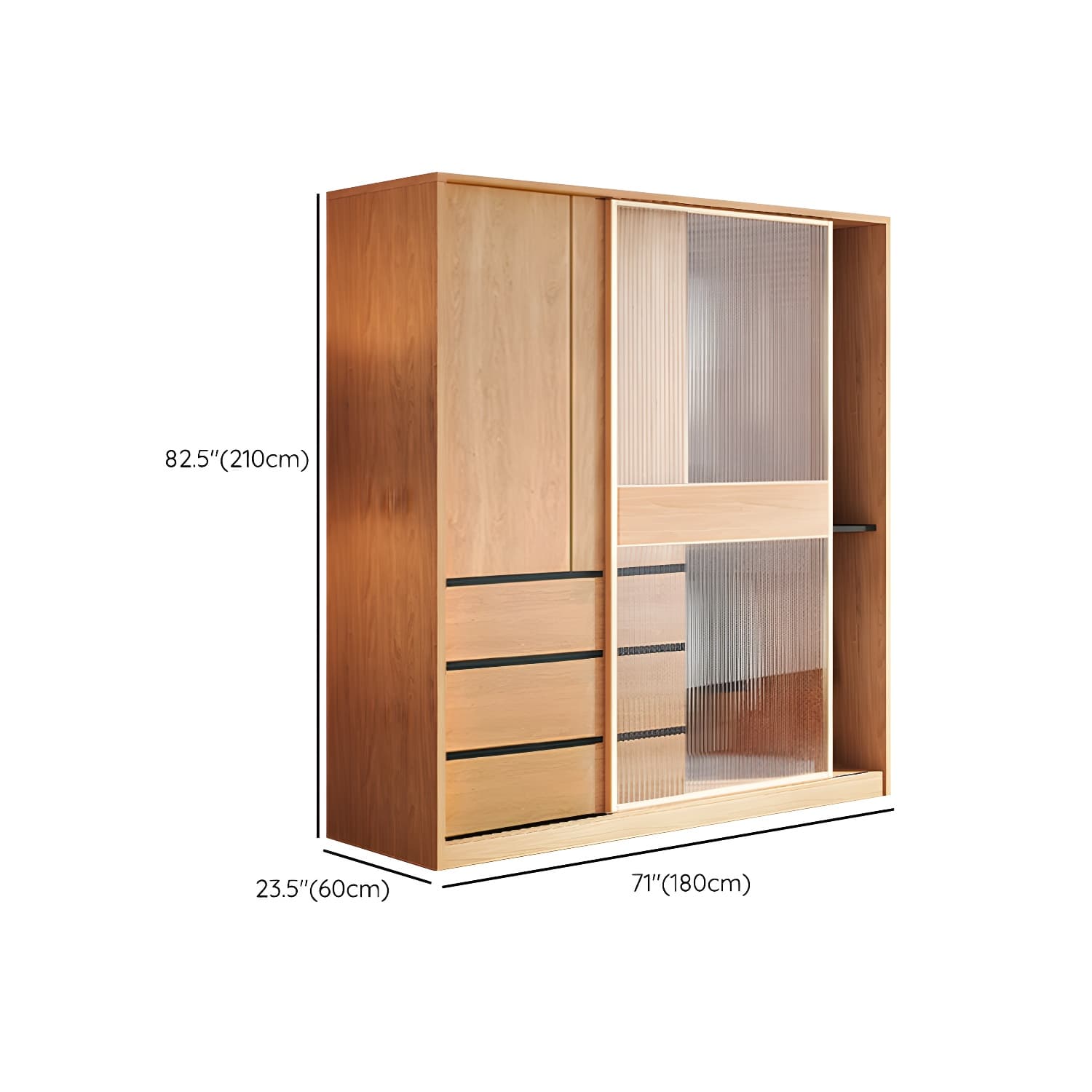 Engineered Wood Wardrobe Armoire with Drawer Modern Wardrobe Closet - image 15