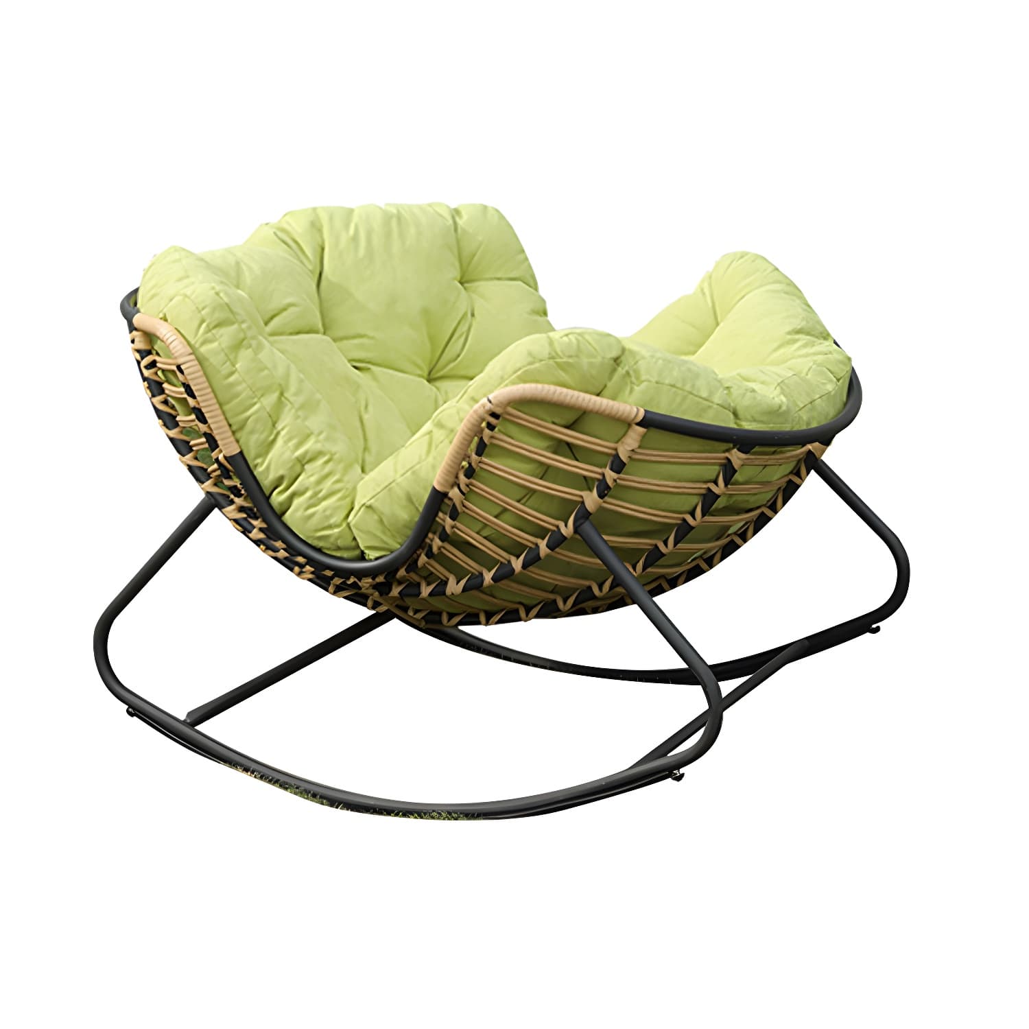 Modern Metal Upholstered Rocking Chair with Removable Back Cushion - Perfect Addition to Your Porch - image 8