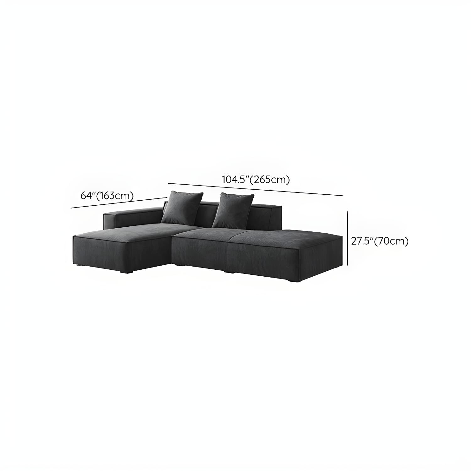 Modern Gray Square Arm Sectional Sofa Upholstered in Polyester Blend - image 19