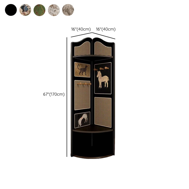 Modern Simple Style Nook Decorative Cabinet with 3/4 Exterior Shelves, Lumber Countertop in Midnight Black - image 17