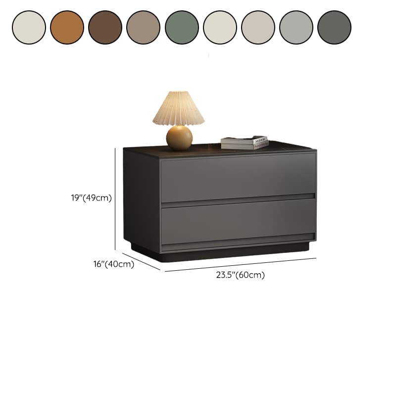 Modern Two-Drawer Wood Nightstand - Small Size - No Distressing - 40cm Width - image 22