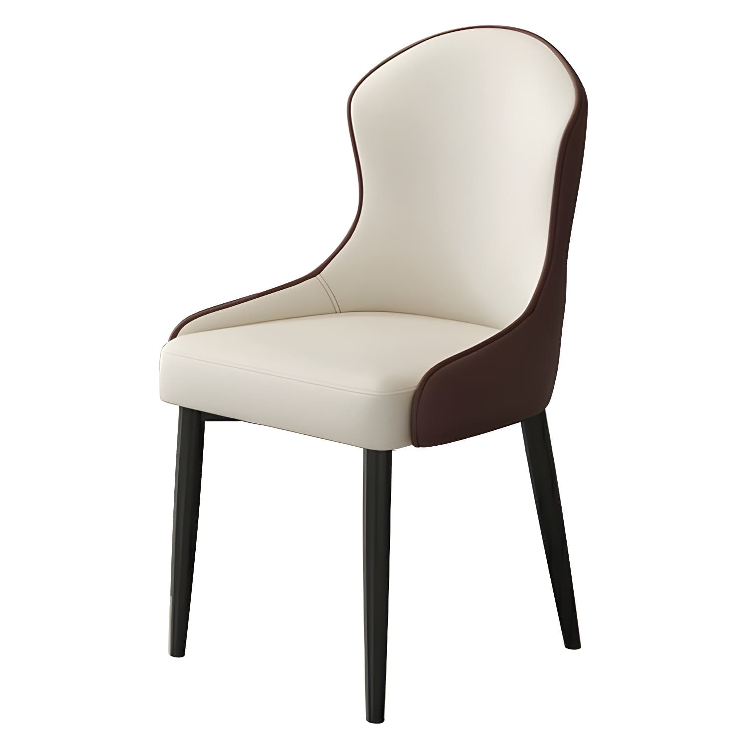 Wingback Faux Leather Side Chair with Metal Legs and Upholstered Seat for Kitchen & Dining - image 4
