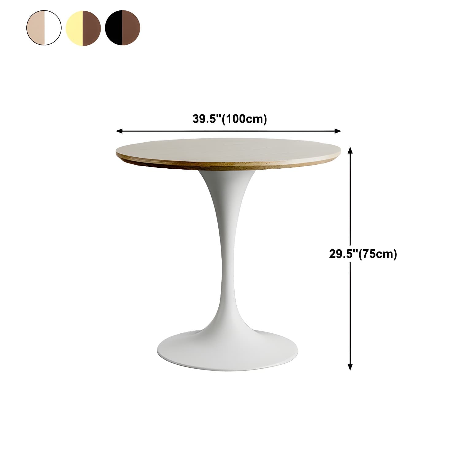 Modern Round Wood Dining Table Tulip Base Home Kitchen Dinner Dining Table - image 19