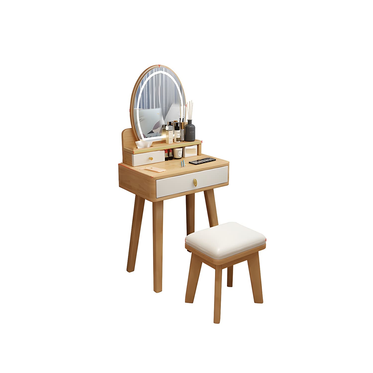 Traditions Dressing Table Bedroom Solid Wood with Drawer Mirror Make-up Vanity - image 15
