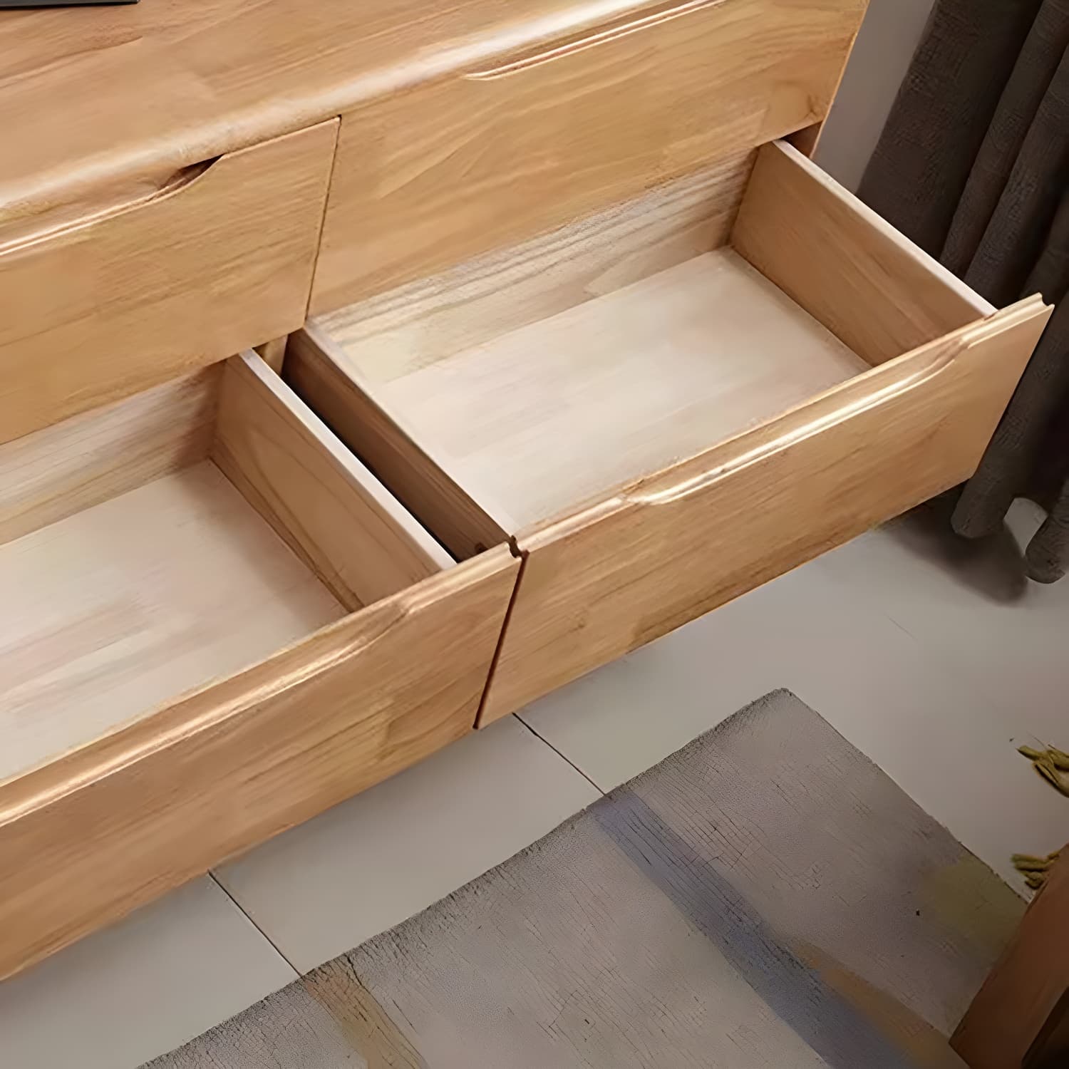 Rectangular Rubberwood Chest Mid-Century Modern Accent Chest - image 7
