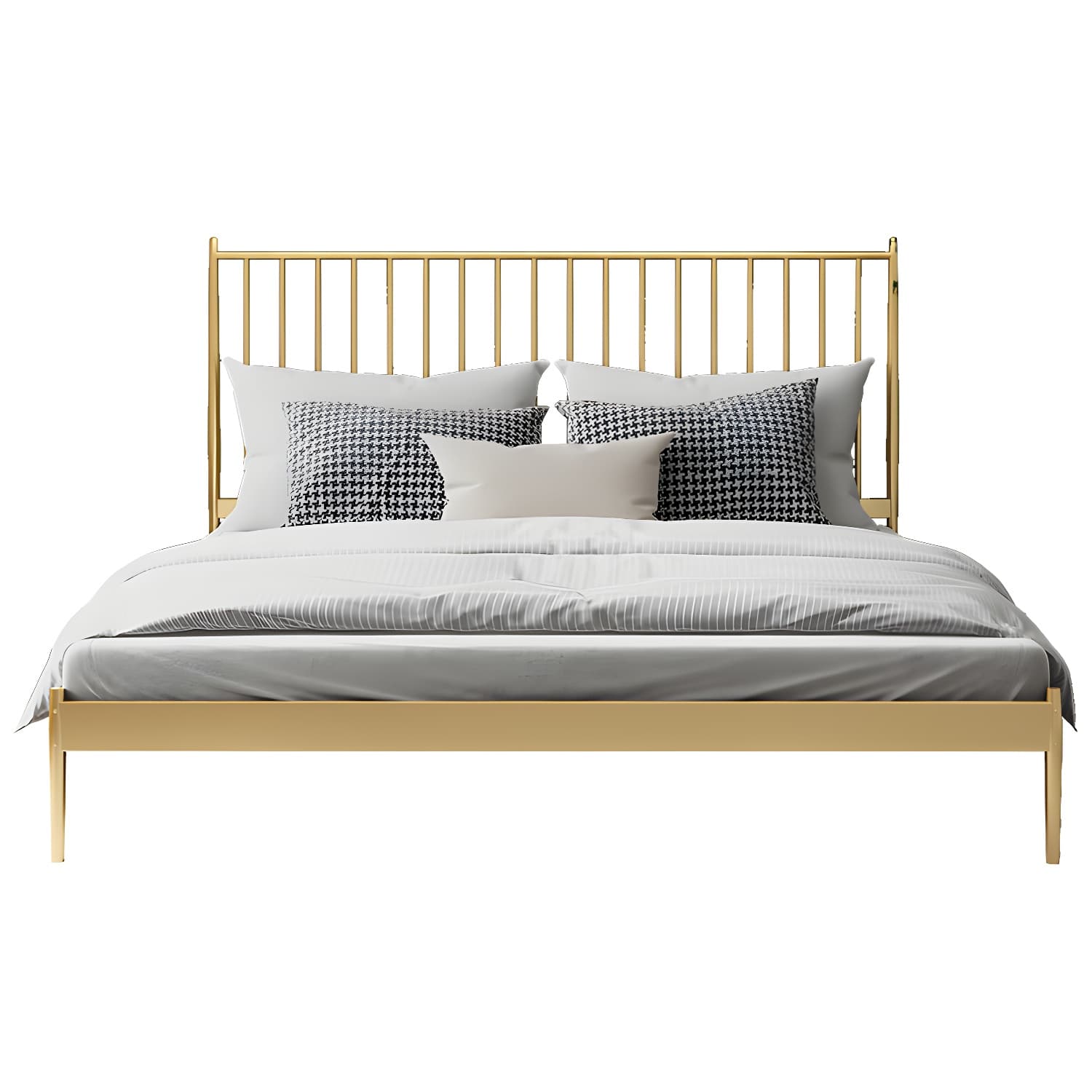 Modern Style Metal Material Includes Headboard Gold/white/black Bed - image 13