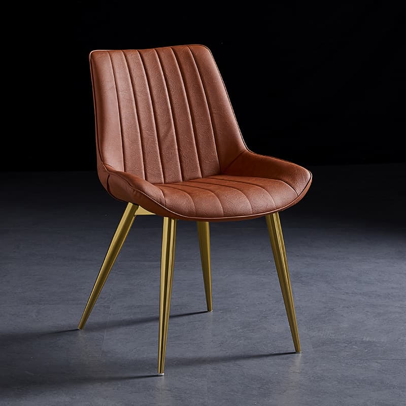 Outlined Faux Leather Upholstered Reliable Side Chair with Metal 4 Legs for Restaurant - image 27