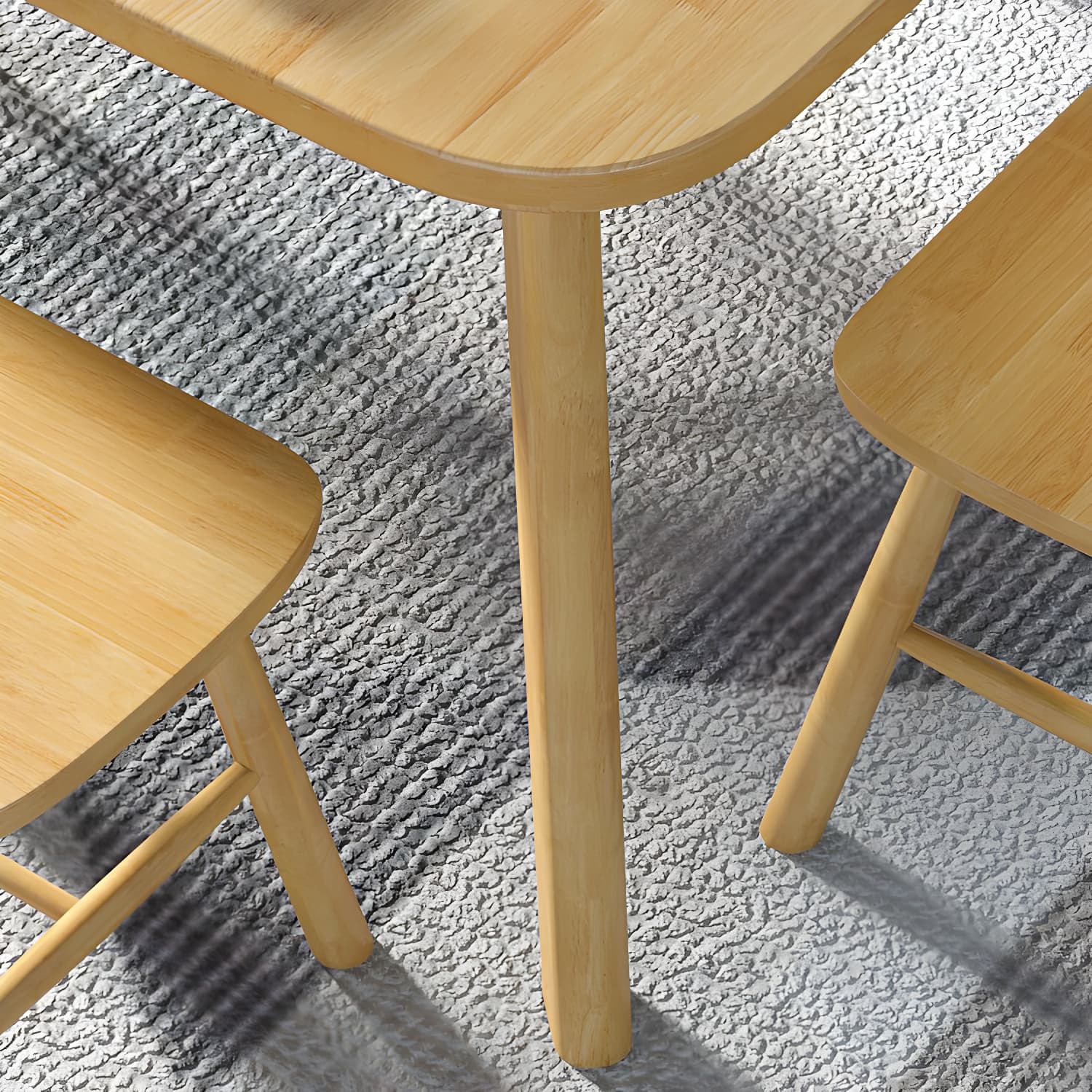 Scandinavian Natural Wood Square Kitchen & Dining Table with Legs - image 9