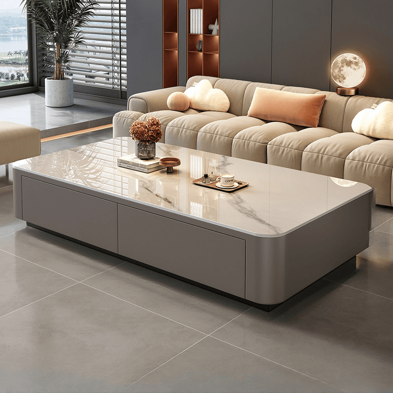 Square Board Game Coffee Table with 2 Drawers for Living Room - image 4
