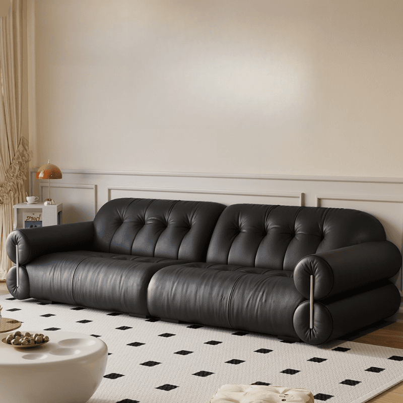Modish Solid Color Stain Resistant Standard Sofa/Loveseat in Black/Light Gray/Light Brown with 3-seater/4-seater/5 Person Capacity - image 8