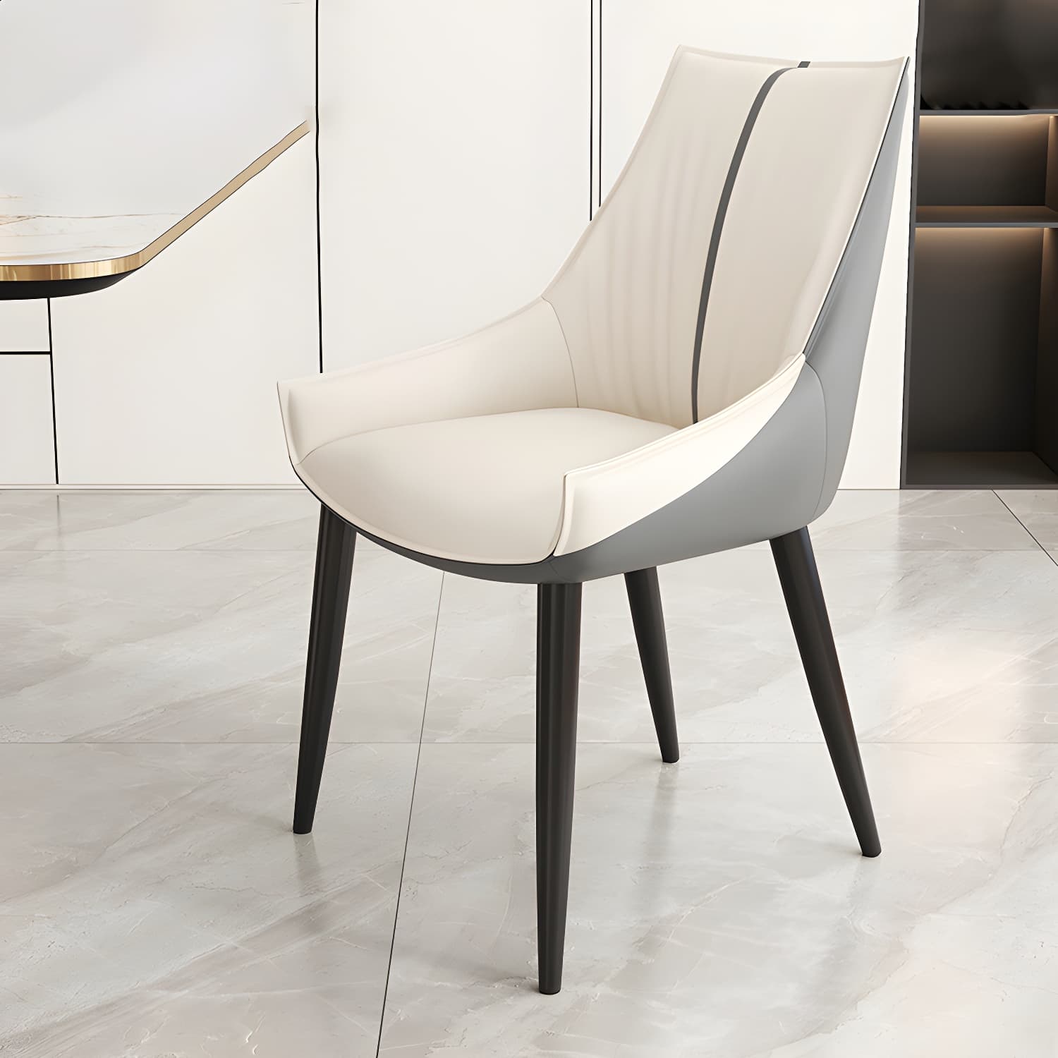 Glam Style Parsons Back Upholstered 4 Legs Home Use Dining Side Chair - image 7