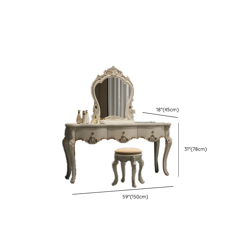 Standard/Small/Large Retro Cream Timber Vanity Set with Chair & Standing Mirror - image 17