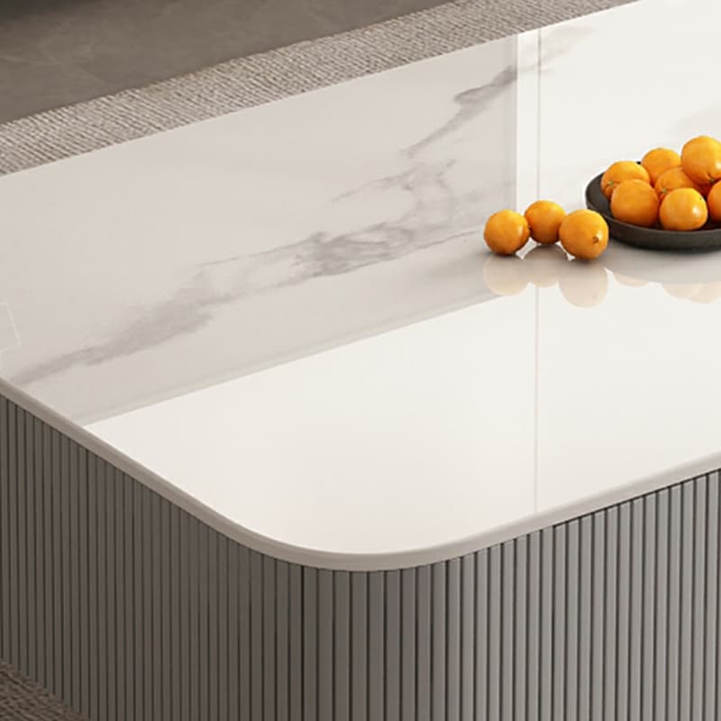 Mission Style Single Oblong Stone Coffee Table with 4 Legs for Home - image 11