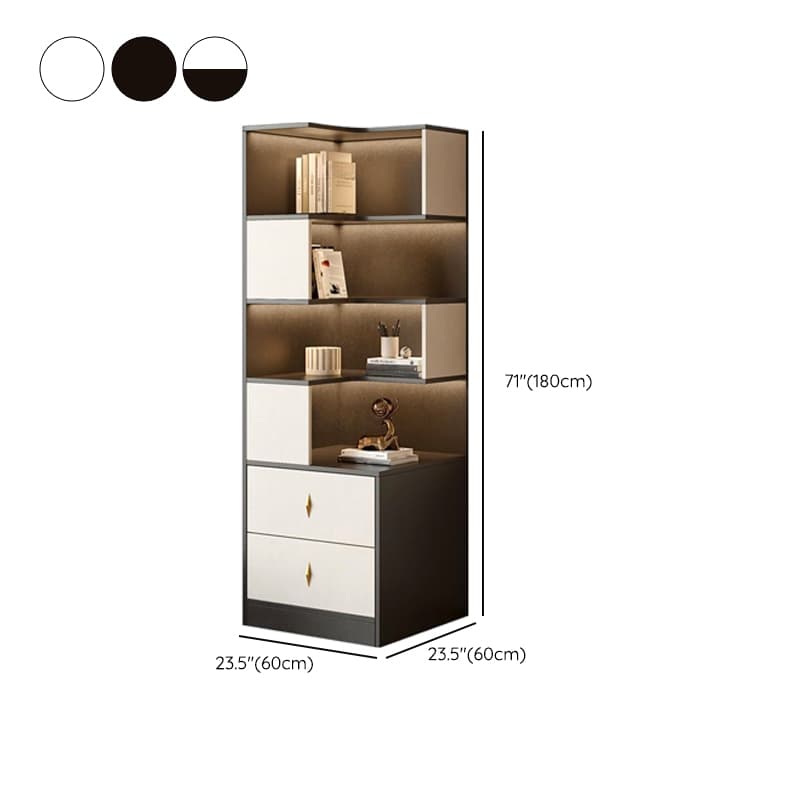 Modish Timber White/Ink/Gray Nook Accent Chest with 4 Exterior Shelves & Soft Close Drawer - image 16