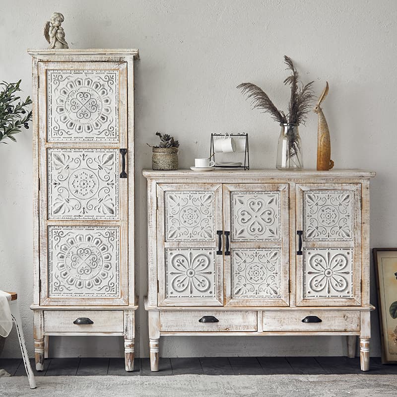 Old School Independent Accent Cabinet with Antiqued Wood - image 3