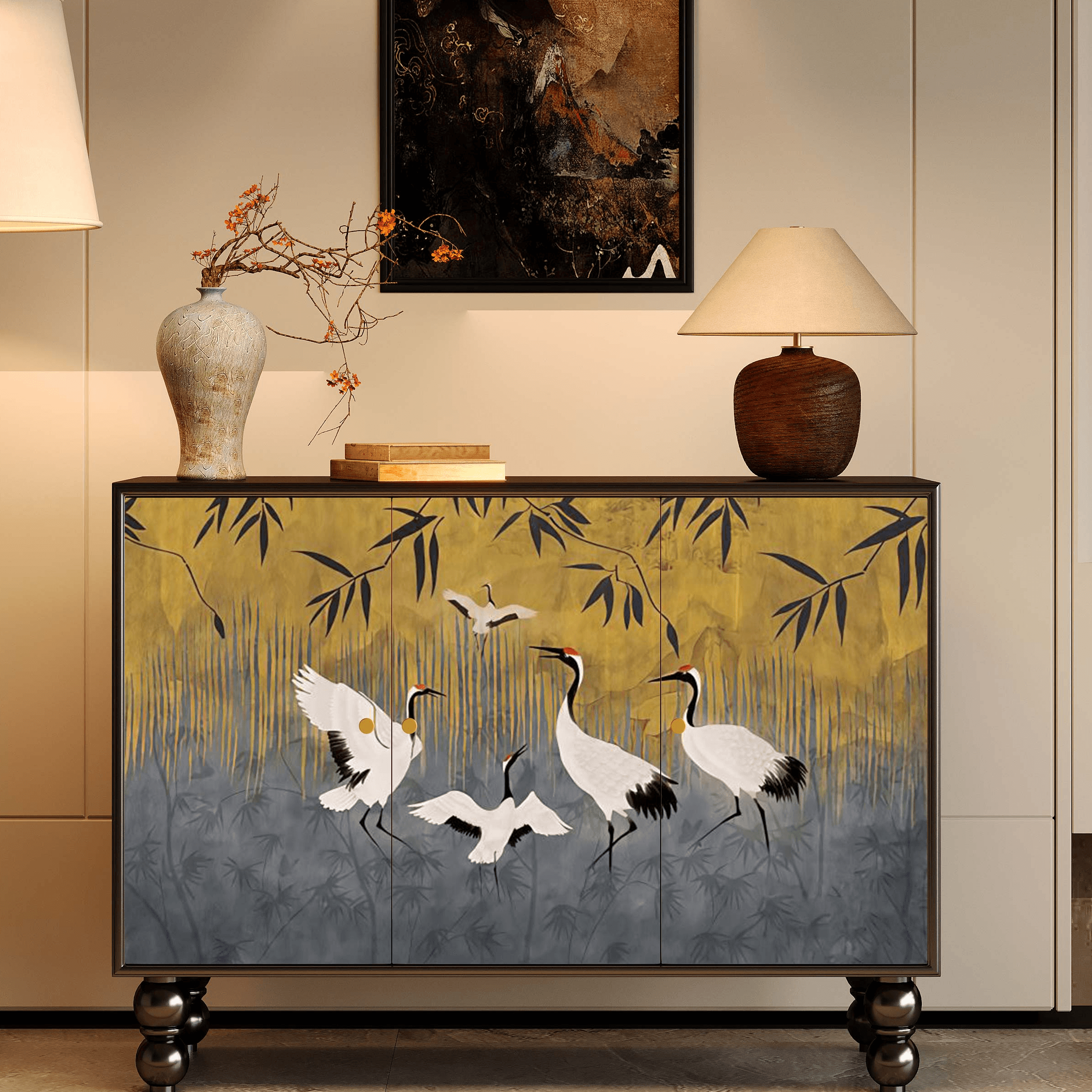 Classicist Narrow Timber Sideboard with Hutch, 3 Shelves, 3 Doors and Larder - image 43