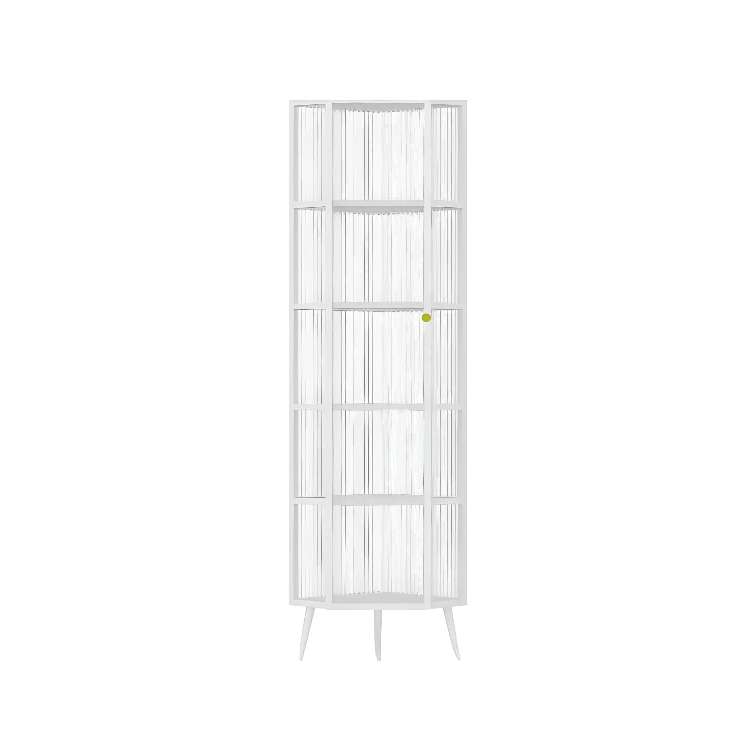 40cm Corner Modern Accent Cabinet with Glass Doors and Iron Base - image 6
