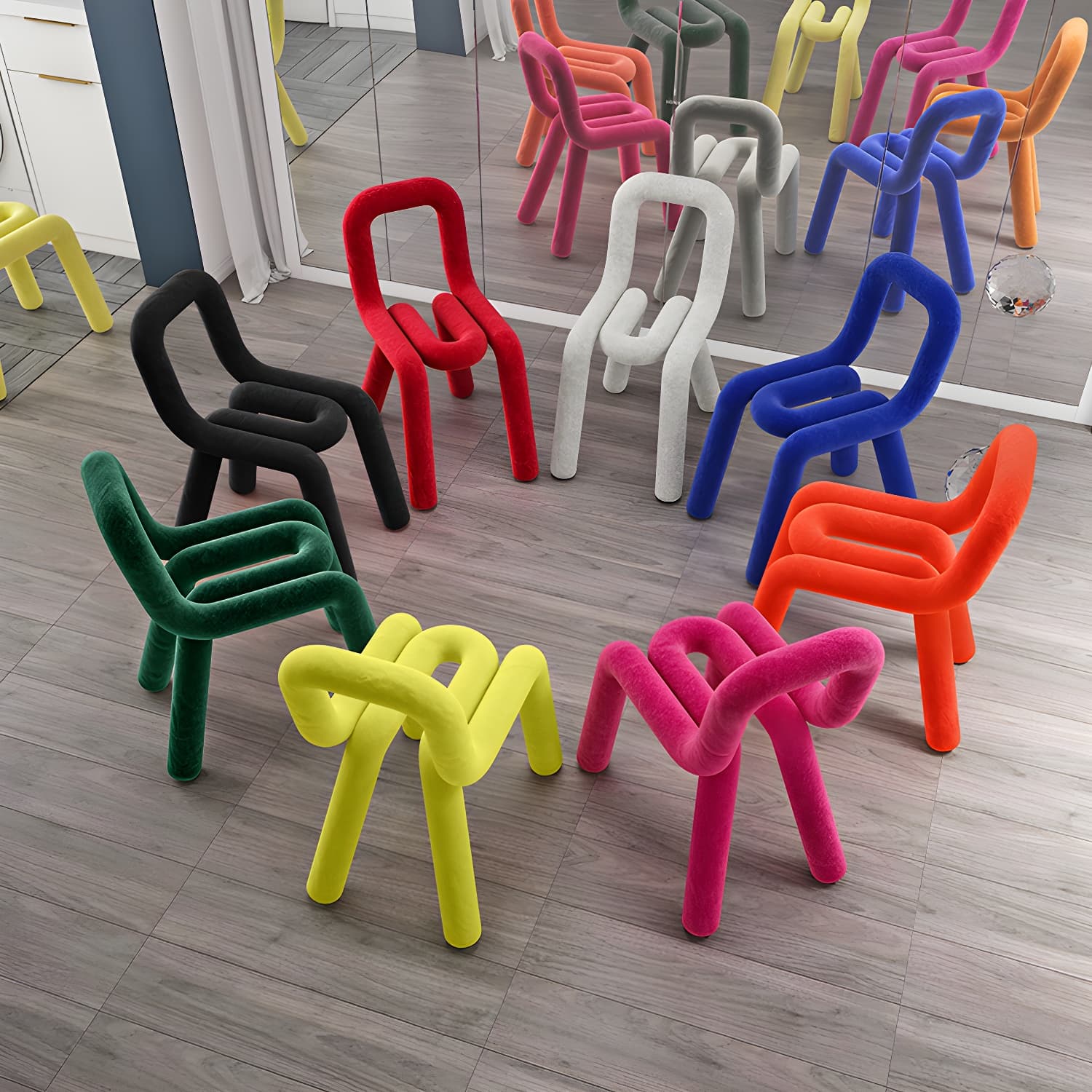 Contemporary Style Dining Chairs Armless Side Chairs with Metal Legs for Kitchen - image 12