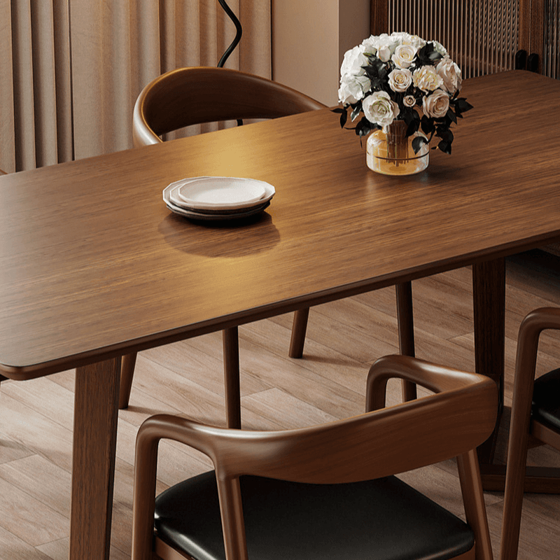 Wood Grain/Tan Simplistic Rectangular Lumber Fixed Dining Table for 6 People/for 4, Standard Table Height - image 7