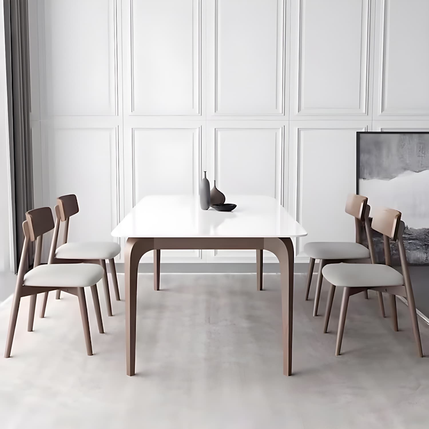 Modern 1/4/5/6/7 Pieces Dining Set Rectangle Stone Dining Table for Kitchen