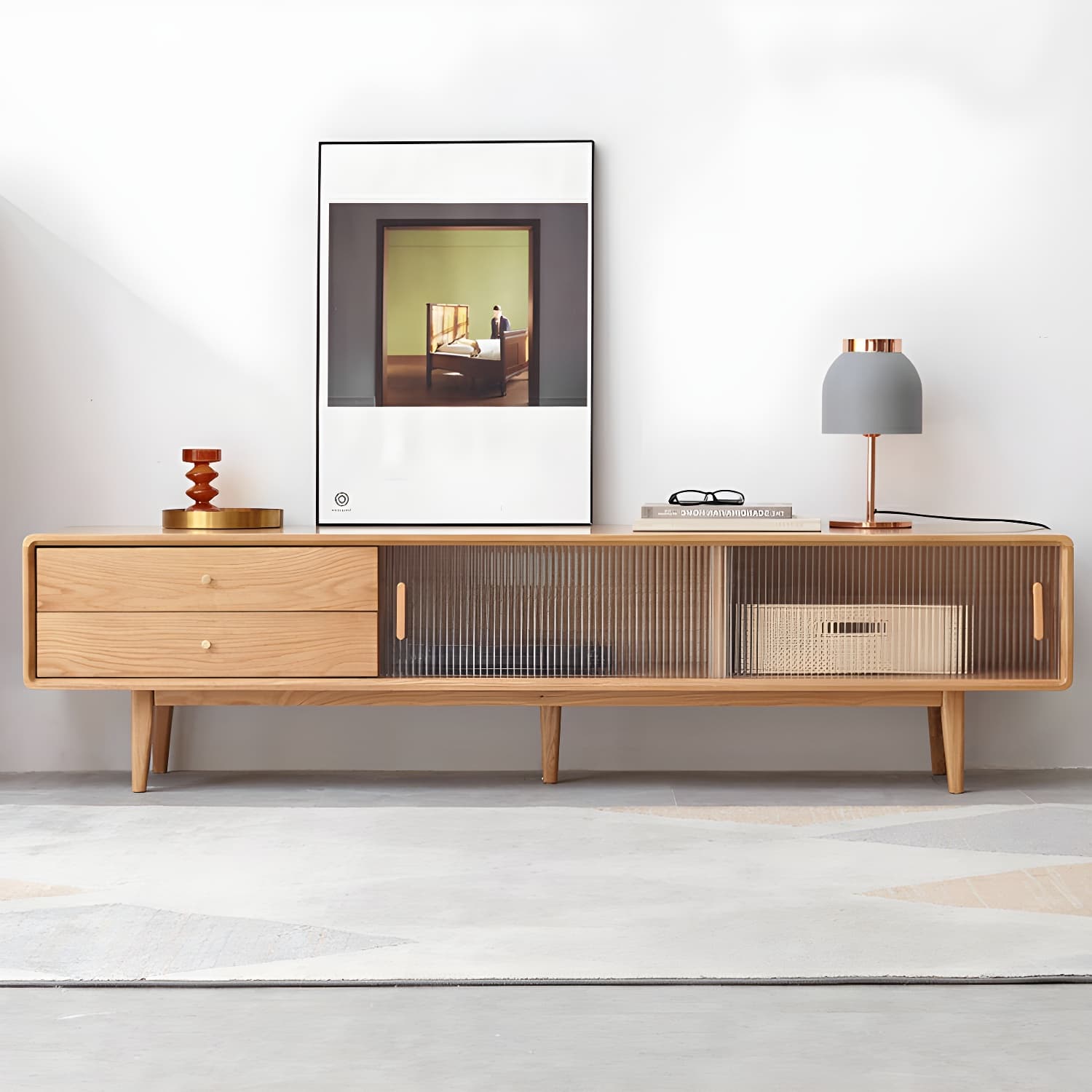 Scandinavian TV Stand with Low Height and the Cabinet Storage - image 15
