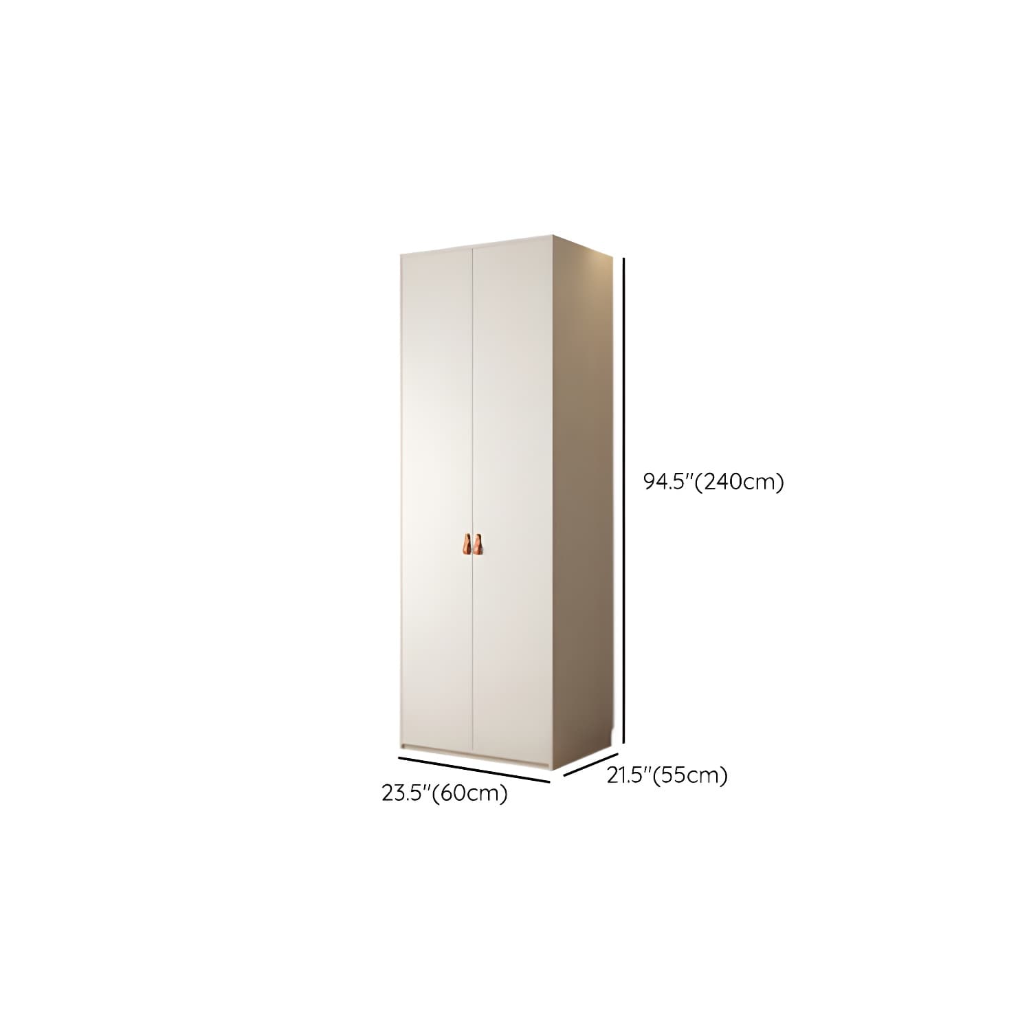 Modern White Wardrobe Cabinet Engineered Wood Wardrobe with Garment Rod - image 21