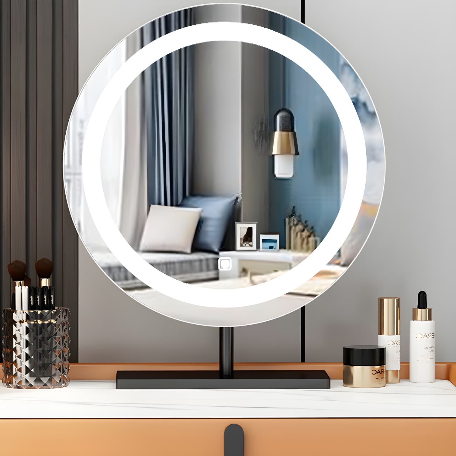 Contemporary Vanity Dressing Table Set with Mirror and Stool - image 9