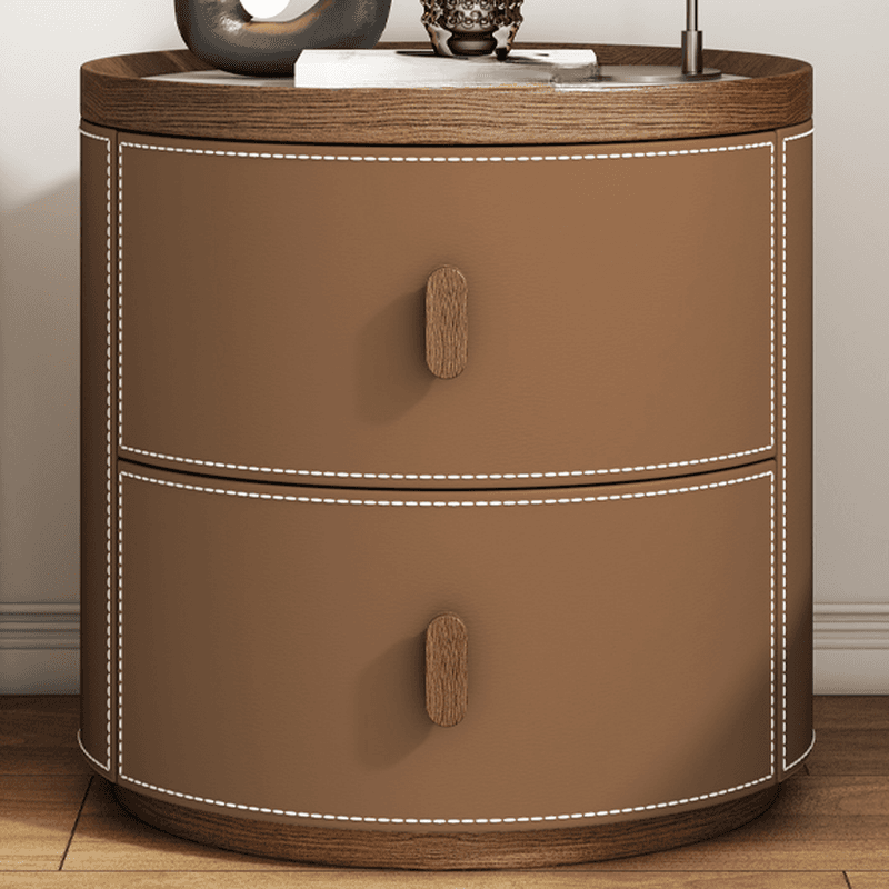 Art Deco 2 Tiers Nightstand With Drawer Storage and Stone Countertop - image 3