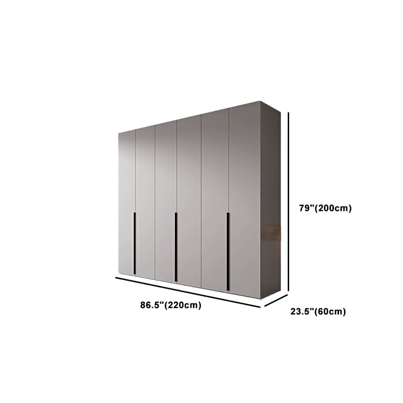 Trendy Grey Wooden Almirah with Clothing Rod, Interior Shelves, Soft Close Drawer & Soft Close Door - image 27